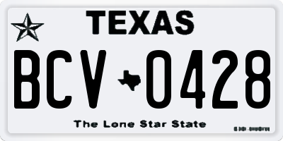 TX license plate BCV0428