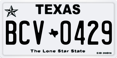 TX license plate BCV0429