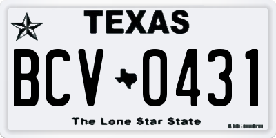 TX license plate BCV0431