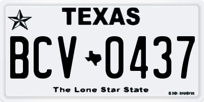 TX license plate BCV0437