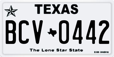 TX license plate BCV0442