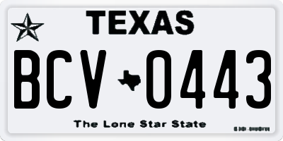 TX license plate BCV0443