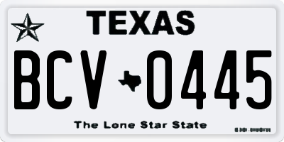 TX license plate BCV0445