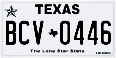 TX license plate BCV0446