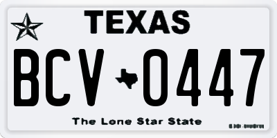 TX license plate BCV0447