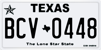 TX license plate BCV0448