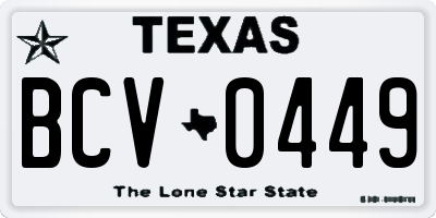 TX license plate BCV0449