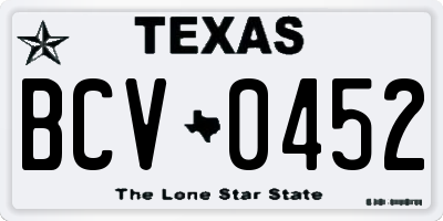 TX license plate BCV0452
