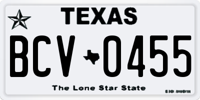 TX license plate BCV0455