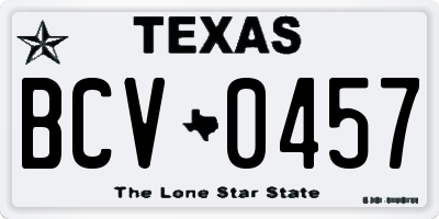 TX license plate BCV0457