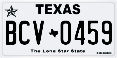 TX license plate BCV0459