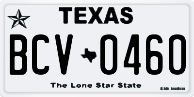 TX license plate BCV0460