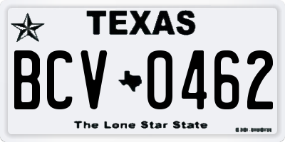 TX license plate BCV0462
