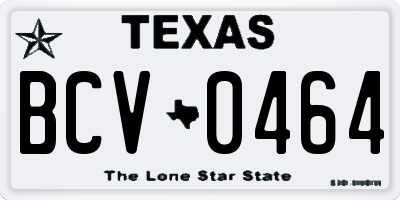 TX license plate BCV0464