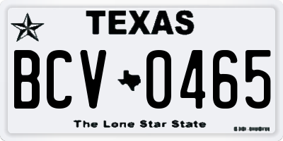 TX license plate BCV0465
