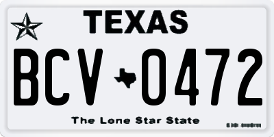 TX license plate BCV0472