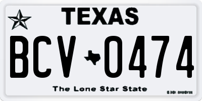 TX license plate BCV0474