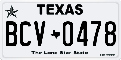 TX license plate BCV0478