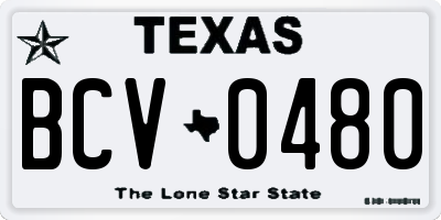 TX license plate BCV0480