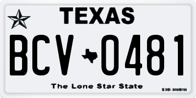 TX license plate BCV0481