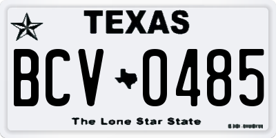 TX license plate BCV0485