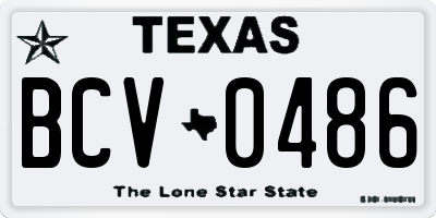 TX license plate BCV0486