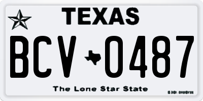TX license plate BCV0487