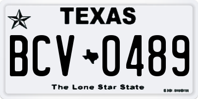 TX license plate BCV0489