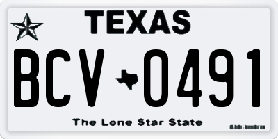 TX license plate BCV0491