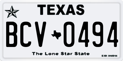 TX license plate BCV0494