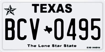 TX license plate BCV0495