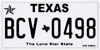 TX license plate BCV0498