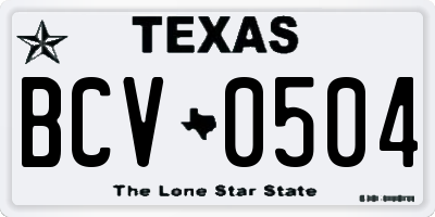 TX license plate BCV0504