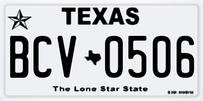 TX license plate BCV0506