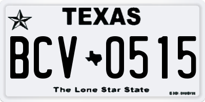 TX license plate BCV0515
