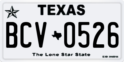 TX license plate BCV0526