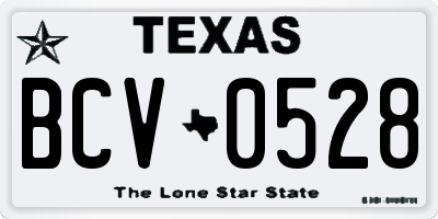 TX license plate BCV0528