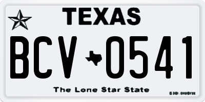 TX license plate BCV0541