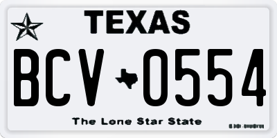 TX license plate BCV0554