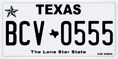 TX license plate BCV0555