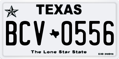 TX license plate BCV0556