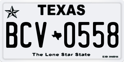 TX license plate BCV0558