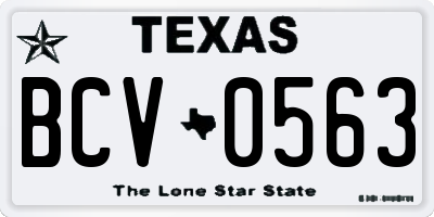 TX license plate BCV0563