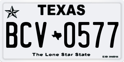TX license plate BCV0577