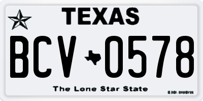 TX license plate BCV0578