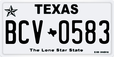 TX license plate BCV0583