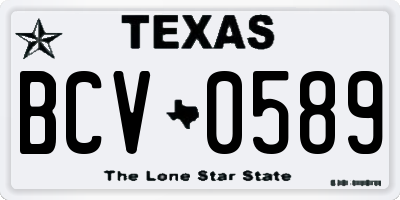 TX license plate BCV0589