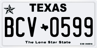 TX license plate BCV0599