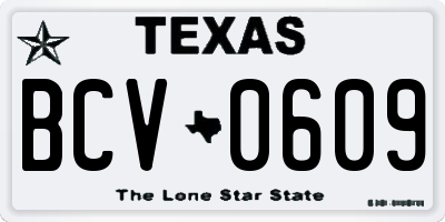 TX license plate BCV0609