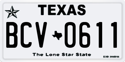 TX license plate BCV0611